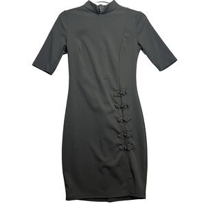 VTG Fashion Nova‎ Women's Black Stretch Kiko High Side Slit  Dress Size S